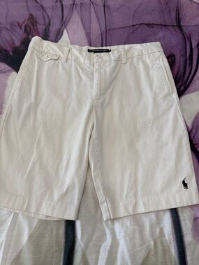 Polo by Ralph Lauren White Flat Front Chino Shorts